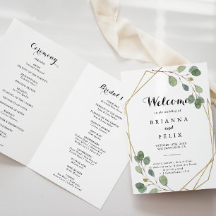 Programa Casamento Dourado Geométrico Eucalyptus Dobrado