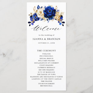 Programa Casamento Dourado Metálico Real Azul Amarelo