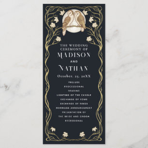 Programa Casamento Elegante Art Nouveau Owls
