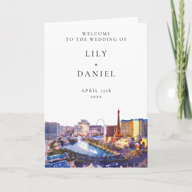 Programa Casamento Elegante com Aquarela em Las Vegas (Frente)