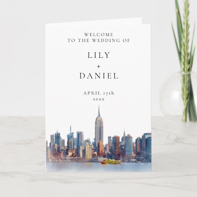 Programa Casamento Elegante com Aquarela em Nova York (Frente)