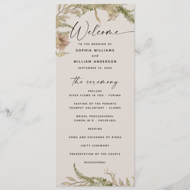 Programa Casamento Elegante com Flores e Samambaias | Jardi (Frente)