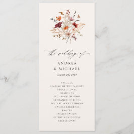 Programa Casamento Elegante de Boho Flor Silvestre no Outon