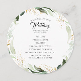 Programa Casamento Elegante de Folhas Douradas do