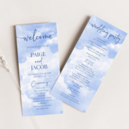 Programa Casamento Elegante de Nuvens Brancas Azuis