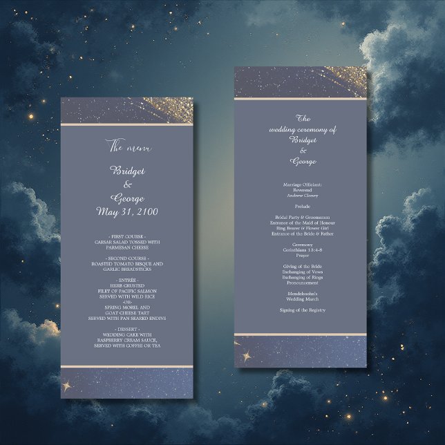 Programa casamento elegante do céu da galáxia azul (Criador carregado)
