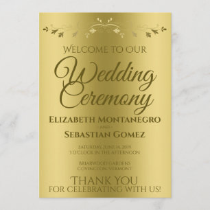 Programa Casamento Elegante Dourado de Gradiente e Vintage