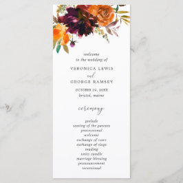Programa Casamento Elegante Floral Outono Rústico