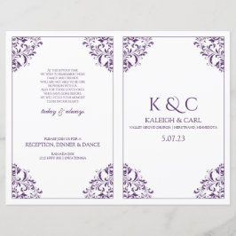 Programa Casamento Elegante - Foldover Booklet - P