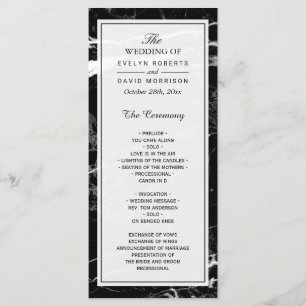 Programa Casamento Elegante Mármore branco preto