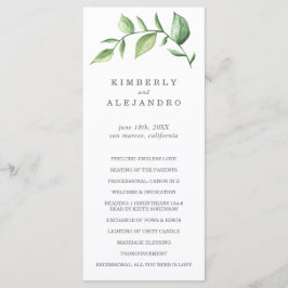 Programa Casamento Elegante Rústico com Aquarela de Verdura