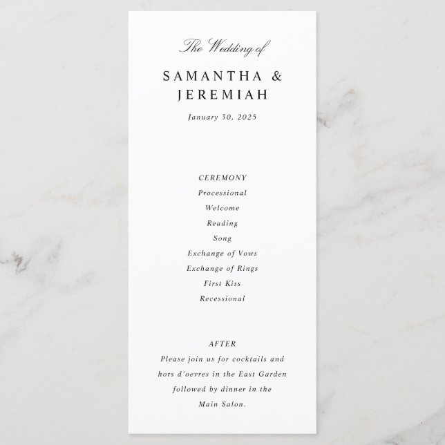 Programa Casamento elegante simples (Frente)