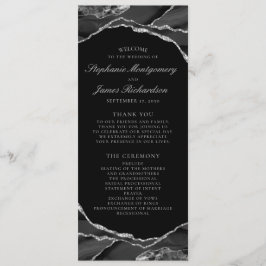 Programa Casamento em Ágata Preta com Folha de Prata Elegan