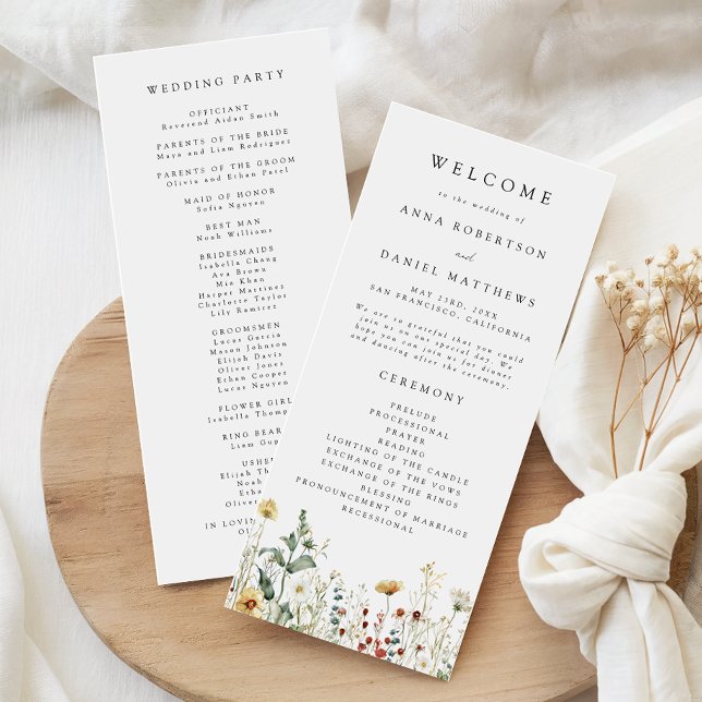 Programa Casamento em Campo de Flores Silvestres de Verão (Criador carregado)