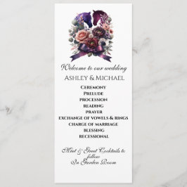 Programa Casamento Equestre Elegante Watercolor