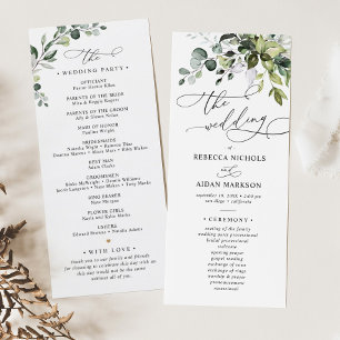 Programa Casamento Eucalyptus Dusty Blue Greenery