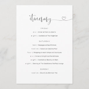 Programa Casamento / Festa de solteira / Itinerário de Aniv