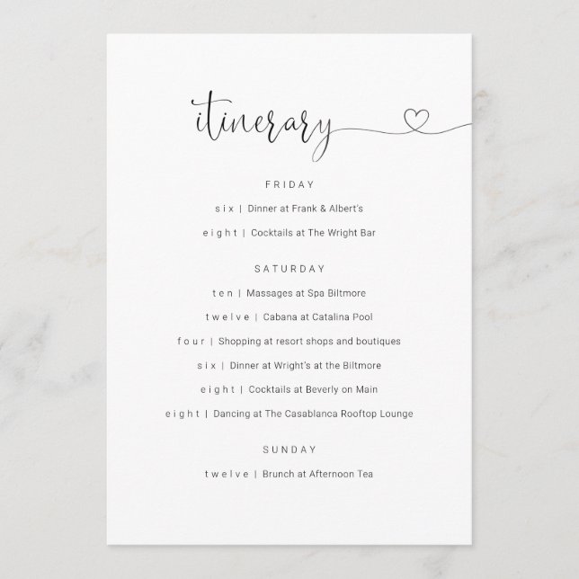 Programa Casamento / Festa de solteira / Itinerário de Aniv (Frente)