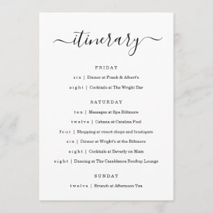 Programa Casamento / Festa de solteira / Itinerário de Aniv