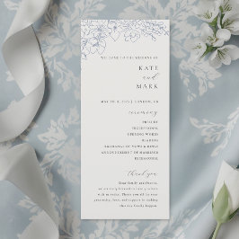 Programa Casamento Floral Azul Delicado