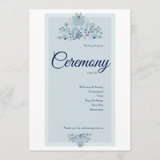 Programa Casamento Floral Azul Empoeirado 