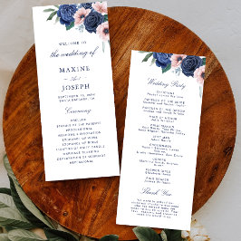 Programa Casamento Floral Azul Marinho e Bege