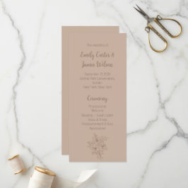Programa Casamento Floral Bege Elegante
