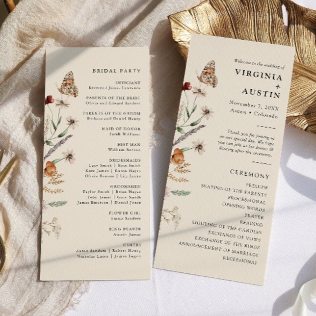 Programa Casamento Floral Boho (Boho Floral Wedding Program
)