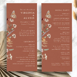 Programa Casamento Floral Boho Terracota
