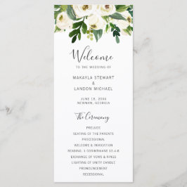 Programa Casamento Floral Branco Elegante Greenery