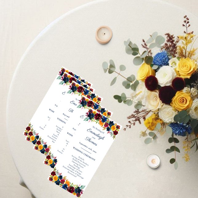 Programa Casamento Floral Bright Watercolor (Criador carregado)