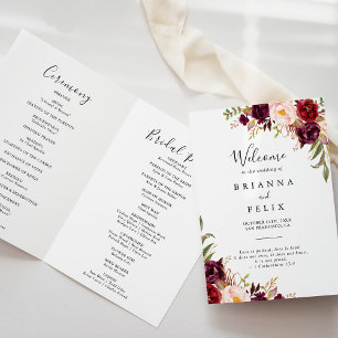 Programa Casamento Floral Colorido Rustic Boho