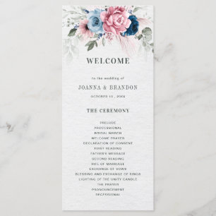 Programa Casamento Floral Cor-de-Rosa Cor-de-Rosa Marinho A