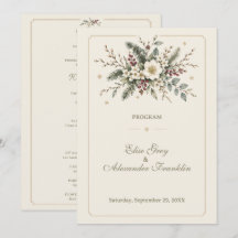 Casamento Floral de Aquarela Botânica de Inverno