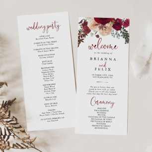 Programa Casamento Floral De Blush Rosa-Rosa-Brilhante