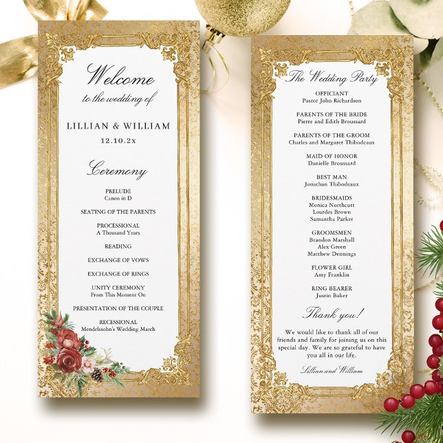 Programa Casamento Floral de Natal de Opulência ouro (Criador carregado)