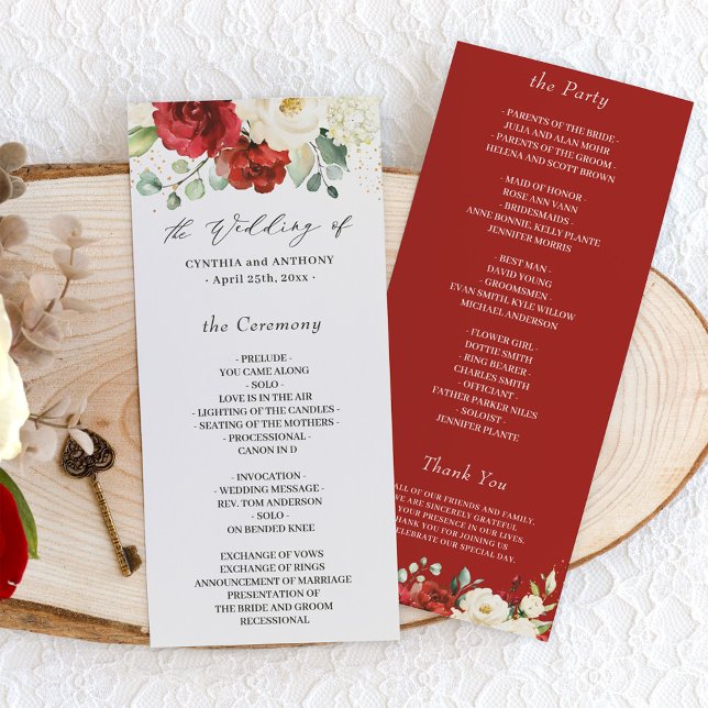 Programa Casamento Floral De Rosa Vermelho-De-Marfim Branca (Criador carregado)