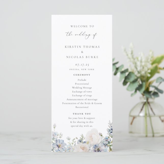 Programa Casamento Floral do Jardim Azul Dusty (Em pé/Frente)