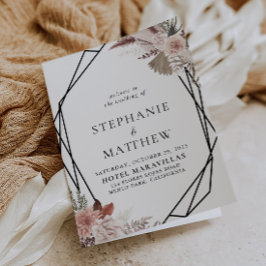 Programa Casamento Floral Dourado com Rosa de Russo Geométr