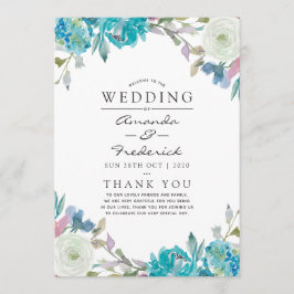 Programa Casamento Floral Dusty Blue e Turquoise