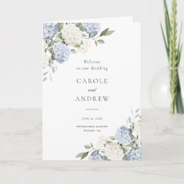 Programa Casamento Floral Elegante Hidrangea Azul Dobrada