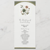 Casamento Floral em Aquarela com Oliva Empoeirada 