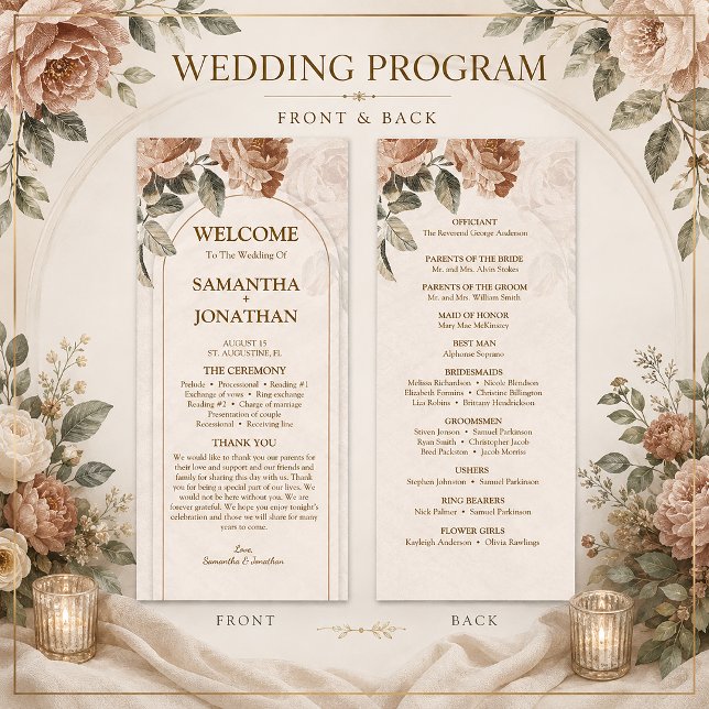 Programa Casamento Floral em Terracota Vintage | (Criador carregado)