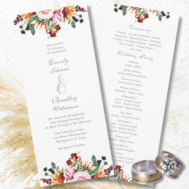 Programa Casamento Floral em Verde Salvia, Ferrugem, Amarel (Criador carregado)