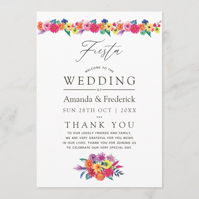 Programa Casamento Floral Fiesta Aquarela (Frente)
