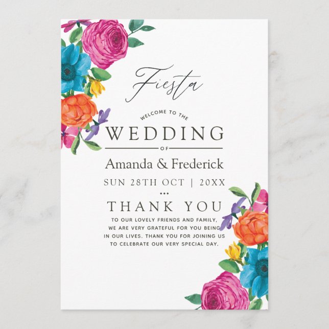 Programa Casamento Floral Fiesta Aquarela (Frente)
