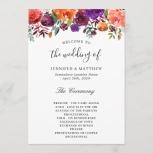 Programa Casamento Floral Laranja Roxo-Turvo
