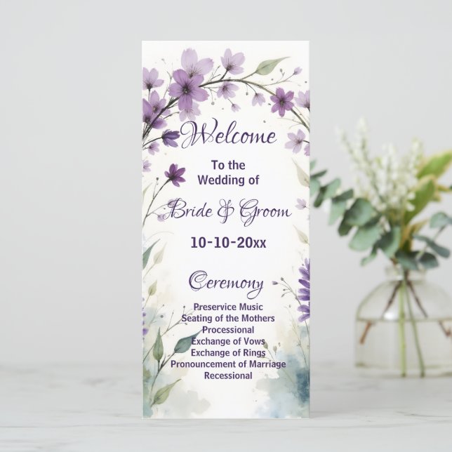 Programa Casamento Floral Lilás Lavanda (Em pé/Frente)