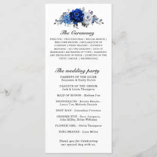 Programa Casamento Floral Metálico Real Blue Silver
