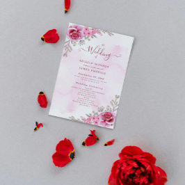 Programa Casamento Floral Minimalista em Dourado Rosa
